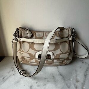 Coach Kristin Signature Shoulder Hand Bag in Cream